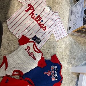 Philadelphia Phillies Baby Onesie and Jersey Set
